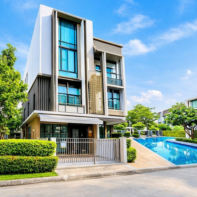 บ้านใหม่ พร้อมเฟอร์ฯ 2 จอดรถ  3นอน 4น้ำ ทาวน์โฮมหรู 3นอน 4น้ำ วงศ์สว่าง7-15 ใกล้BTS ติวานนท์ 500ม. 6แอร์ บ้านหลังมุม 18 ตร.ว.207 ตร.ม. 